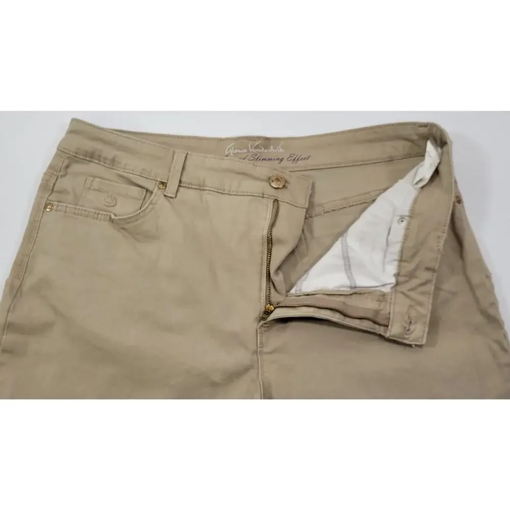 L8) Gloria Vanderbilt All-Around Slimming Effect Beige Pants 16 Short